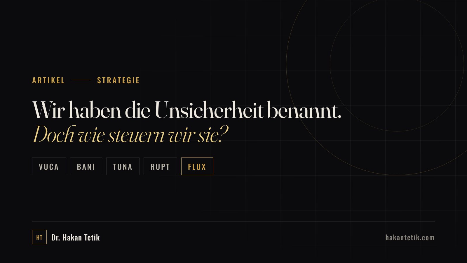 Wir haben die Unsicherheit benannt. Doch wie steuern wir sie?