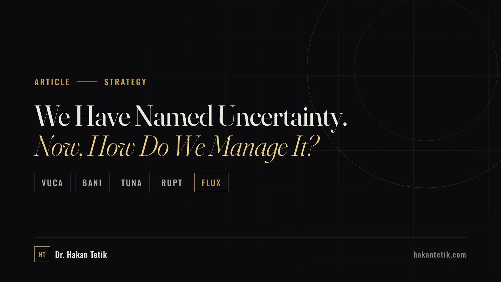 We Have Named Uncertainty. Now, How Do We Manage It?